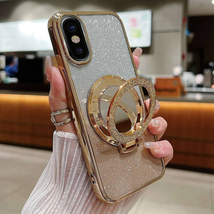 Plated Mirror Holder Gradient Glitter MagSafe Phone Case, For iPhone XS Max, For iPhone 7 / 8 / SE 2022, For iPhone X / XS, For  iPhone 7 Plus / 8 Plus