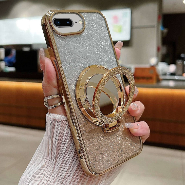 Plated Mirror Holder Gradient Glitter MagSafe Phone Case, For iPhone XS Max, For iPhone 7 / 8 / SE 2022, For iPhone X / XS, For  iPhone 7 Plus / 8 Plus