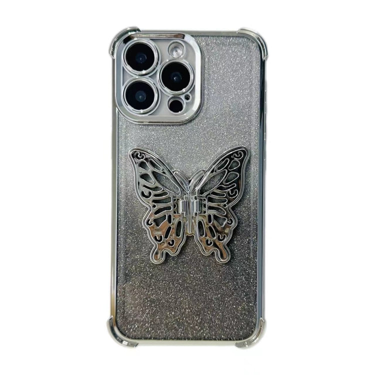 Electroplated Glitter 3D Butterfly Four-corner Shockproof TPU Phone Case, For iPhone X / XS, For iPhone 7 Plus / 8 Plus