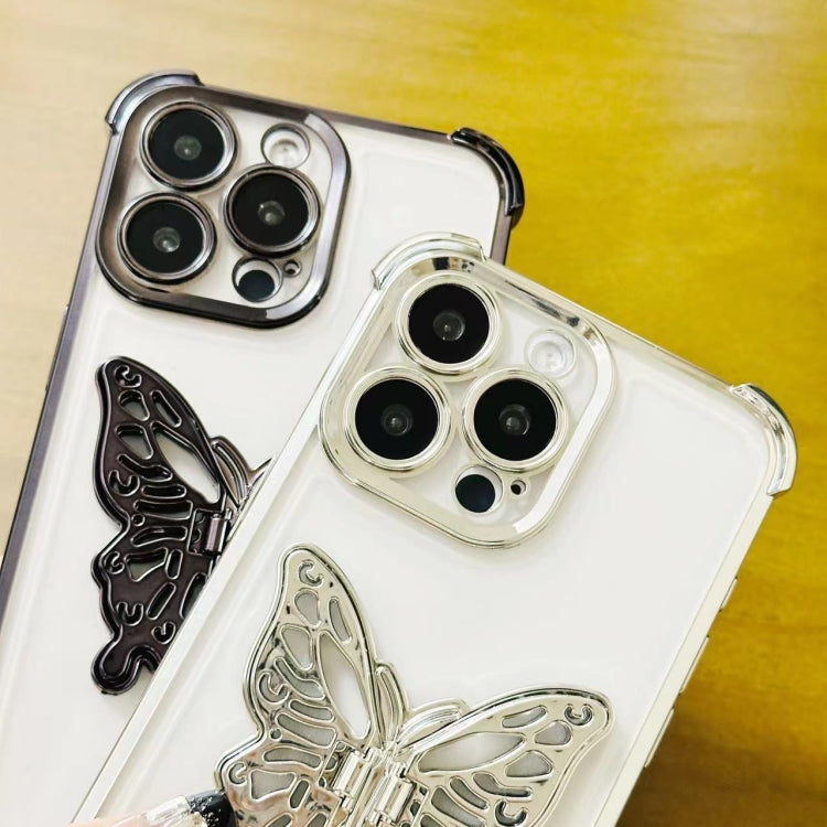 Electrpolated 3D Butterfly Holder TPU Phone Case, For iPhone X / XS, For iPhone 7 Plus / 8 Plus